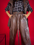 LUX leather imitation pants "TREASURE LD3324" - CHOCO